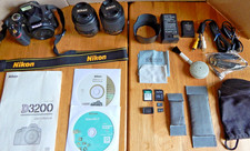 Nikon D3200 Digital SLR Camera 24.2MP Lens 18-55mm 55-200mm Accessories 15