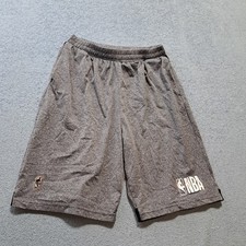 NBA Basketball Shorts Mens Size Large Gray Casual Elastic Waist Logo Pull On