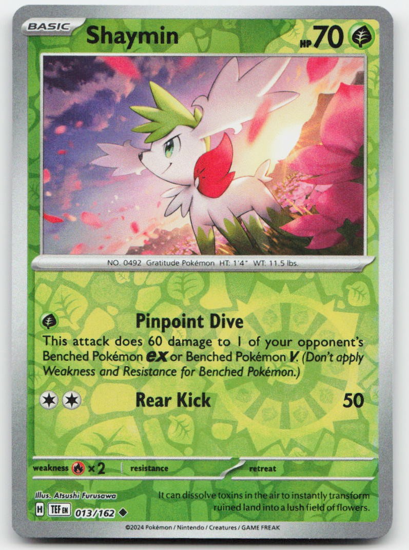Shaymin #13/162 (Reverse Holo) (NM) SV05: Temporal Forces TEF Pokemon