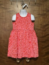 Hanna Andersson 100 Sleeveless Playground Dress w/ Pockets Girls 4 Pink Floral