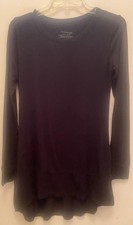 Warm Essentials By Cuddl Duds Tunic Top Size Small Black Crew Neck Stretch