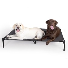 K H Elevated Outdoor Dog Cot Jumbo 56x38in Cooling Mesh, Foldable, Charcoal
