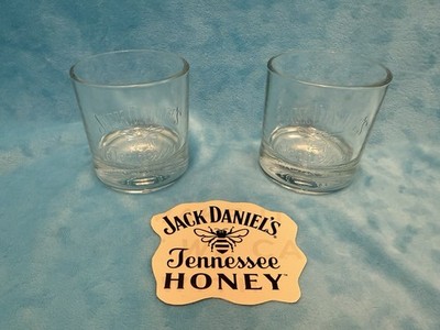   Rare Limited ed Jack Daniels Tennessee Honey Whiskey Bee Set Of 2 Glasses USA
