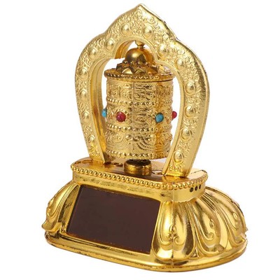 Solar Energy Solar Tibet Prayer Wheel Car Ornament Decorations Car Prayer Script