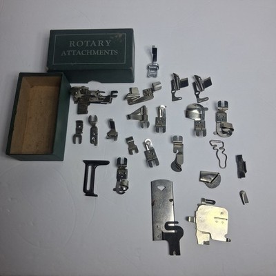 Vintage Greist Rotary Sewing Machine Attachments 23 Parts/foots/pieces 