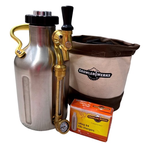 GrowlerWerks uKeg pressurized Beer Growler Double wall vacuum S-steel - 64oz