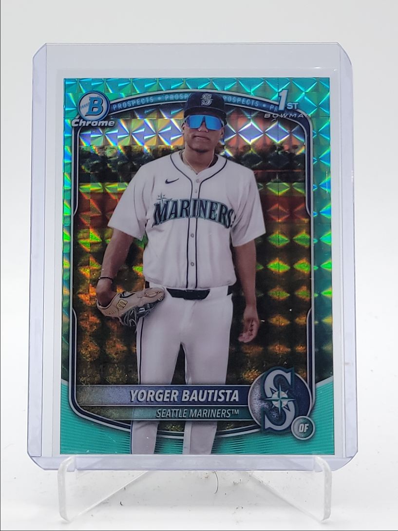 YORGER BAUTISTA 2025 BOWMAN CHROME 1ST AQUA GEOMETRIC MARINERS /125 Q5884