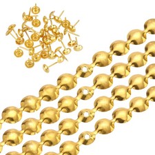 15Pcs Upholstery Nailhead Trim 1 Meters Glossy Tacks Strips 9.5mm Gold 