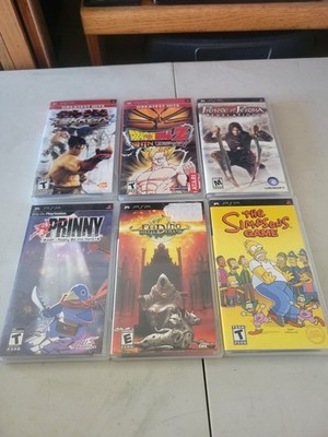 Bundle Lot Of 6 Sony PlayStation PSP Empty CasesNO GAMES(Simpsons, Tekken,  Etc)