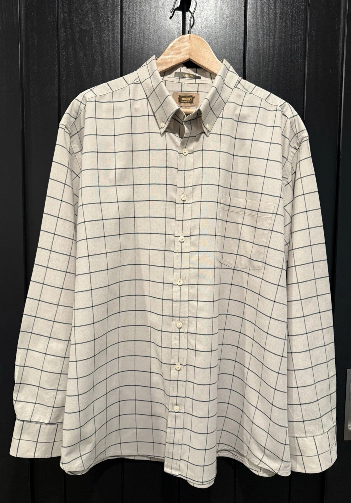 The Foundry Supply Co. Beige Button-down w/ Navy/Charcoal Check - Men's 2XL
Opens in a new window or