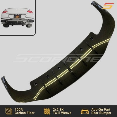 Scopione Carbon Fiber Rear Bumper Diffuser for Bentley 19-24 Continental GT GTC