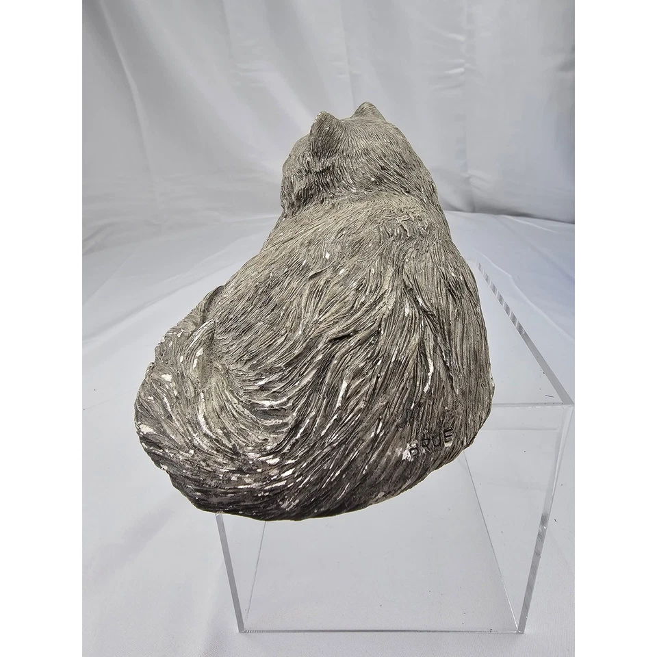 "Figura de gato Sandicast ojos grises y azules de Sandra Brue 1981 8""" Foto 4 de 4