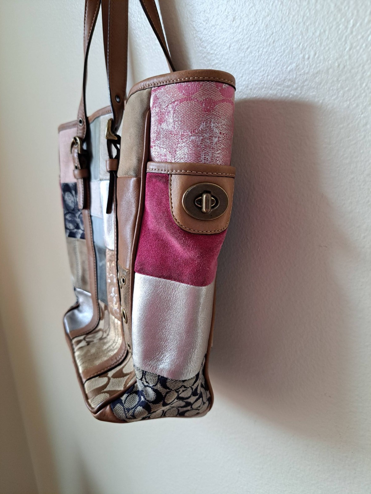 Coach Patchwork Handbag B06Q-10001 Multicolored C… - image 9