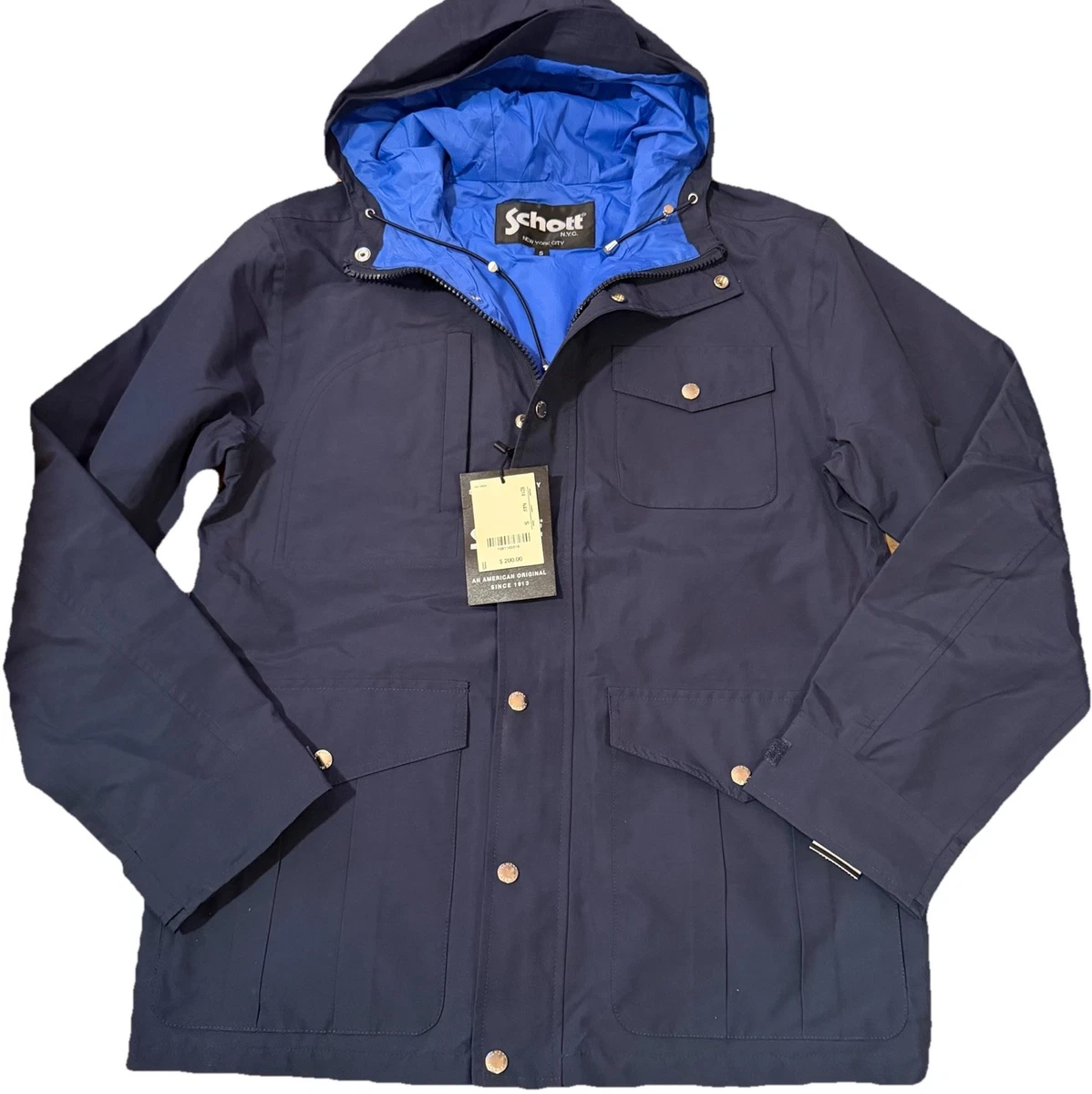 SCHOTT Blue Coats, Jackets & Vests Nylon Outer Shell for Men for