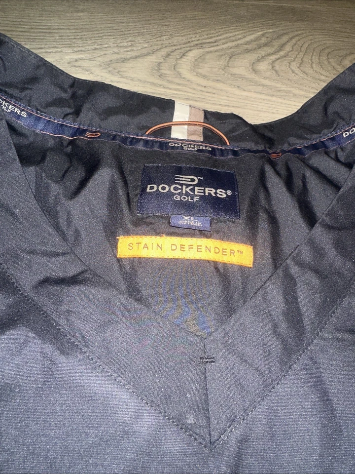 Dockers Golf Jacket Mens Large Black Stain Defender Windbreaker Pullover 044916K - Image 3 of 4