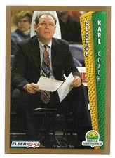 GEORGE KARL CO 1992-93 FLEER CARD NEAR MINT CONDITION