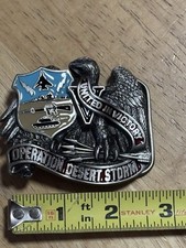Operation Desert Storm Belt Buckle United In Victory Military Vtg 90s