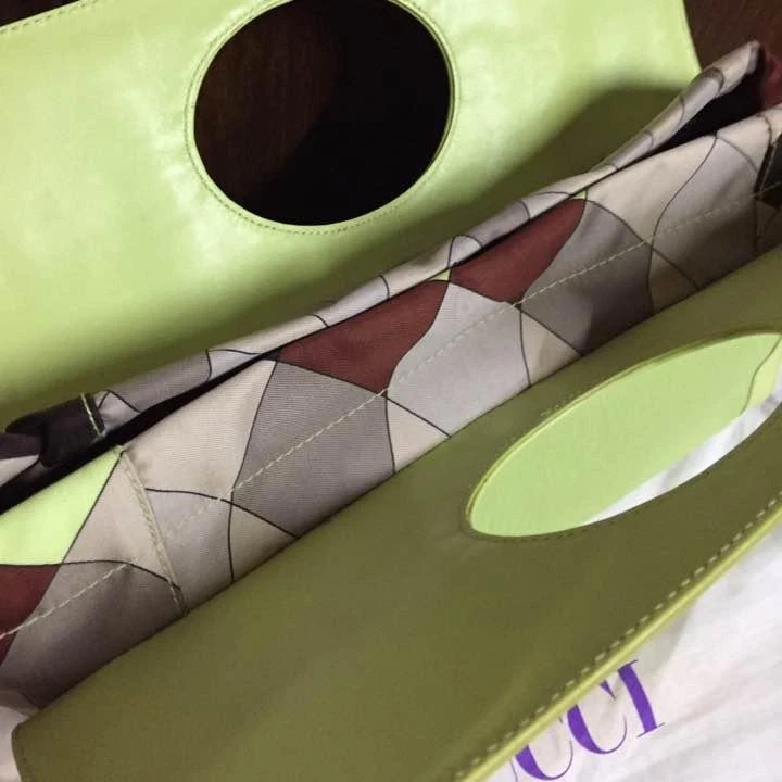 Bolso de Mano EMILIO PUCCI Pelo de Poni Cartera en Amarillo Verde con Bolsa para el Polvo Japón Foto 2 de 4