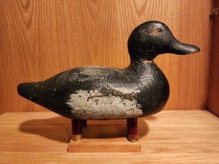 Very Nice Old 1930s Pratt Glass Eyed Drake Bluebill Wood Duck Decoy Joliet IL