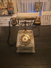 Vintage Marble Onyx Rotary Telephone Untested