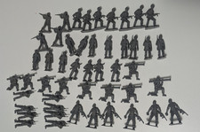MPC American Dark Gray Plastic Soldiers Vintage 1960s Playset Figures Lot of 49