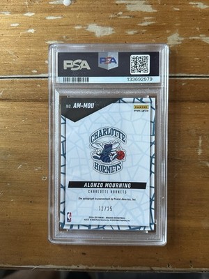 2024-25 Panini Mosaic Alonzo Mourning Spectris Blue FOTL Auto /25 Alonzo Mourning Auto psa9 panini