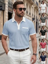 Men's Polo Shirt Casual Short Sleeve Golf Shirt Summer Vacation Beach Shirts