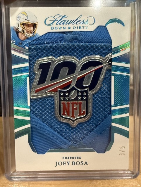 2025 Flawless Joey Bosa Shield NFL 100 /5 Game Used Down And Dirty