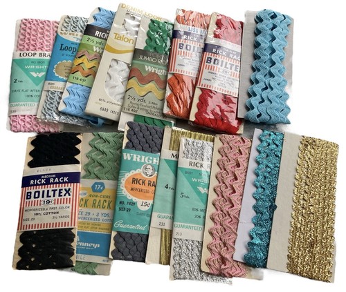 Vintage Rick Rack Lot Colorful Lot Assorted Makers Colors & Sizes Some Partial