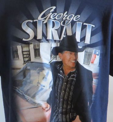 George Strait Twang 2010 Tour Tshirt Blue Concert Dates Country Music Size Large