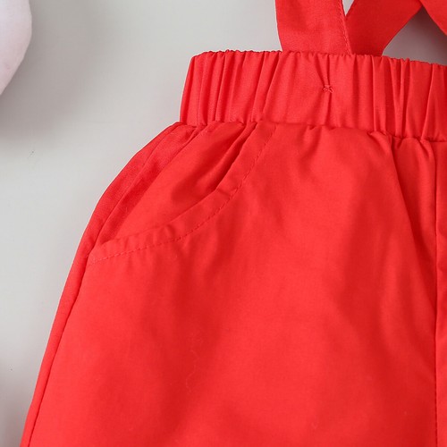 Baby Boys Gentleman Outfit Bow Tie Romper Shirt Suspender Trousers Pants Suits - Picture 11 of 12