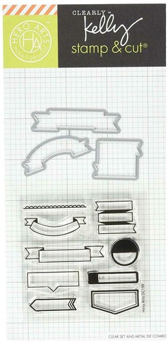 Flags & Banners Hero Arts Clear Planner Stamp & Die Set DC199 NEW! - Picture 3 of 4