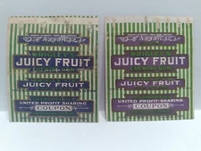 LOOK -1920's  Two Different  American Chewing Gum Wrappers Wrigley's Juicy Fruit