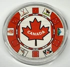 Canada Poker Chip 1 oz .999 silver Colorized Art Round with COA