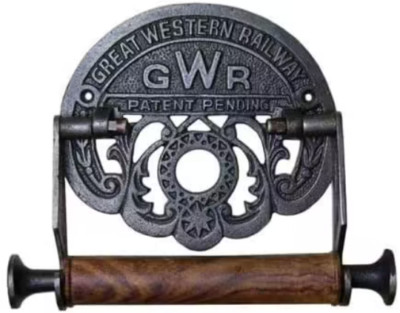 Porte Rouleau De Papier Toilette Vintage Great Western Railway – Fonte Et Bois – Accessoire Salle De Bain