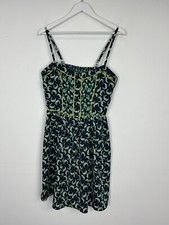 Sundress Woman 12 LC Lauren Conrad Spaghetti Straps Green Floral Print Sun Dress