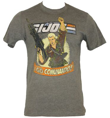 GI Joe (G.I. Joe)  Mens T-Shirt - ''I Go Commando!'' Duke Screaming Image