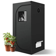 31" x 31" x 63" Grow Tent with Observation Window Removable Floor Tray