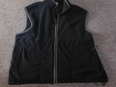 Old Navy Mens Vest 2XL XXL Black Full Zip Fleece