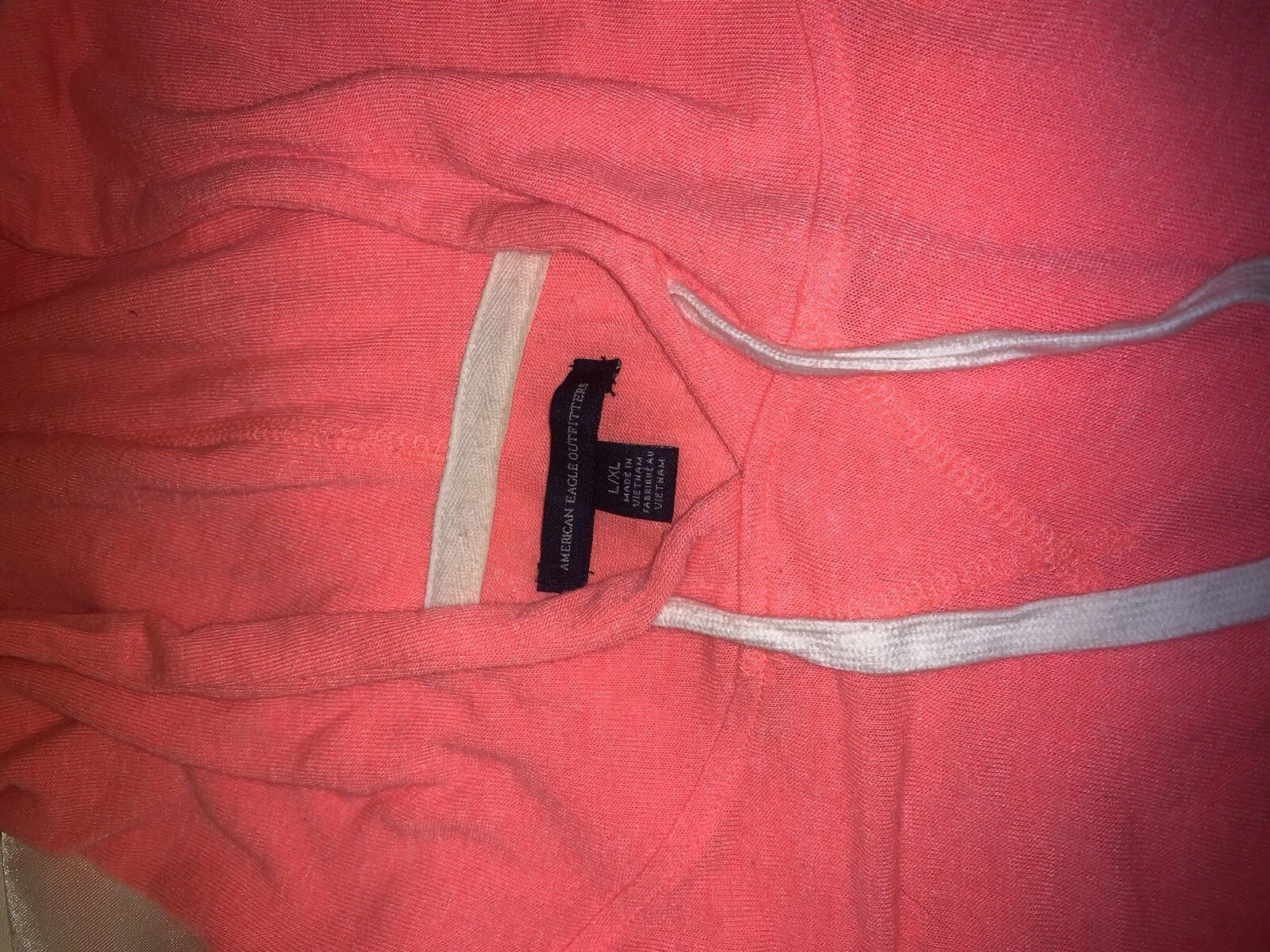 Bright Neon Coral American Eagle Thin Hoodie. Size L/XL. Light Weight.