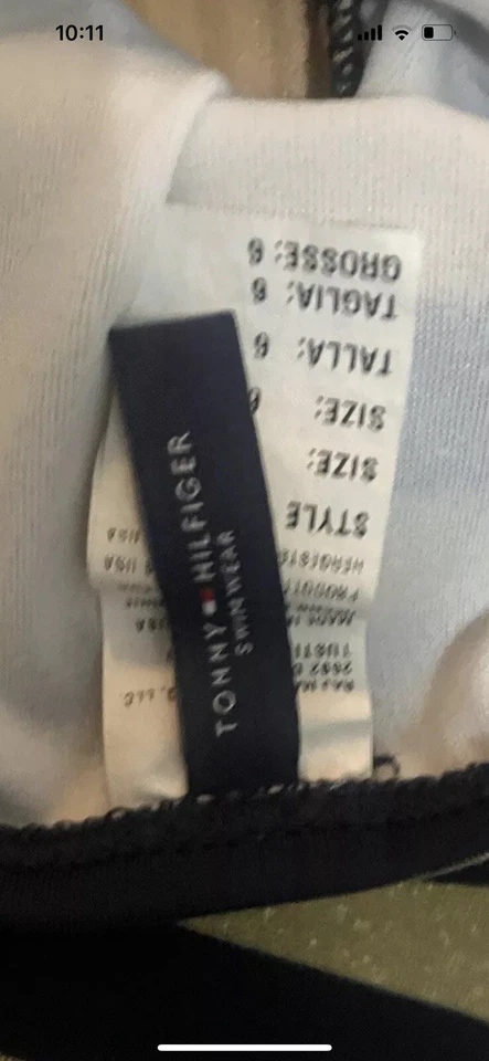 Tommy Hilfiger Bikini Blue Shimmer Glitter Gold Sz 6  - Image 4 of 4