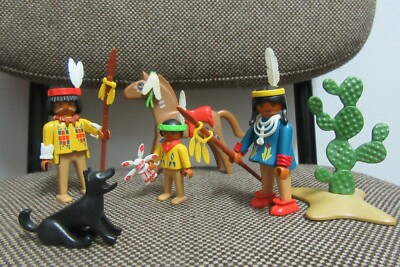 Playmobil Western Oeste Indios Familia India Caballo Niño