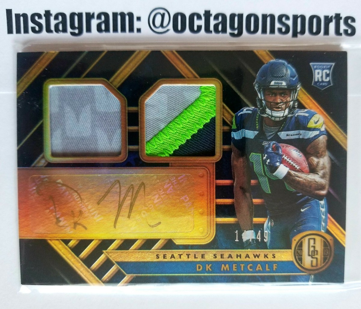 2019 PANINI GOLD STANDARD DK METCALF RC/PATCH/AUTO! 1/49! 1/1