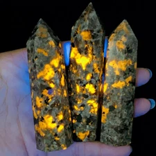 Natural Yooperlite Quartz Obelisk Crystal Point wand Reiki Healing stone 7-11CM*