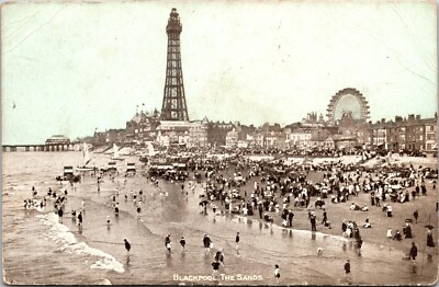 Blackpool UK The Sands 1907 Postcard A88
