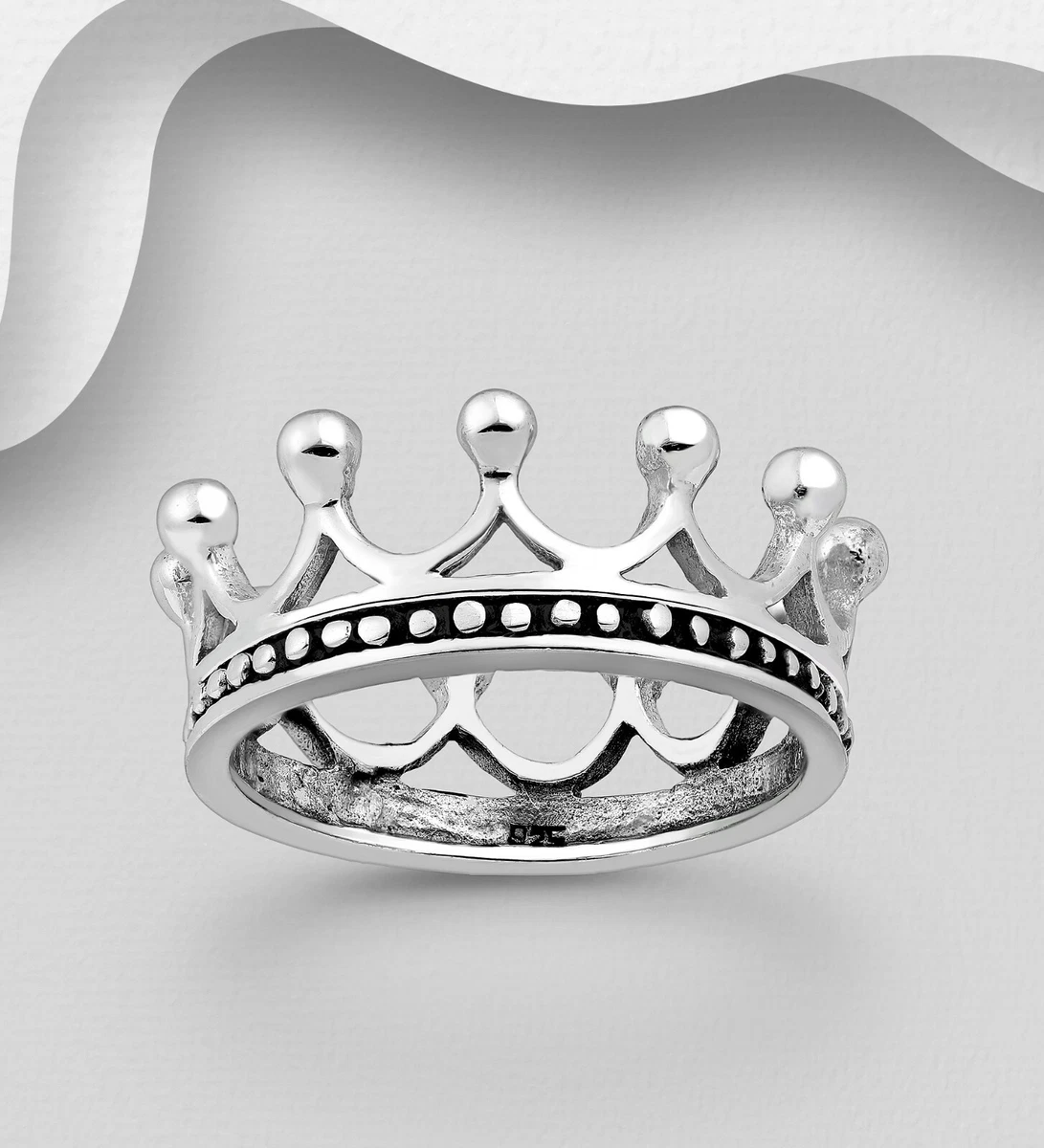 Sterling silver on sale crown rings