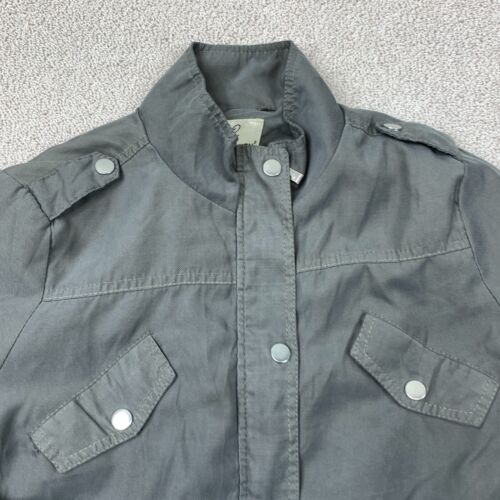 J2 By Joujou Full Zip Utility Jacket Women's Medium Gray Lined Drawstring Waist - Picture 2 of 8