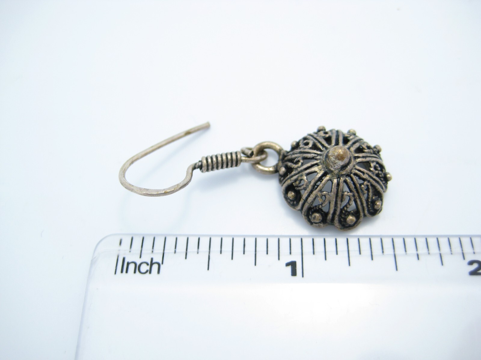 Sterling Silver Round Scroll Dot Pattern Open Cut… - image 5