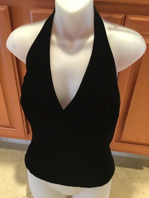 black velvet halter top