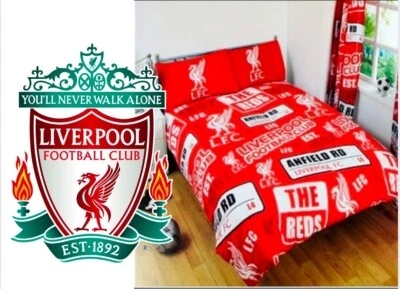 LFC Official Liverpool FC Double Bedding Duvet Cover Set Reversible Bedding Quilt